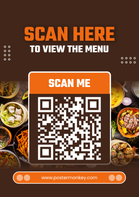 View Menu Qr Code Plantilla de scan here to view menu qr code | PosterMyWall