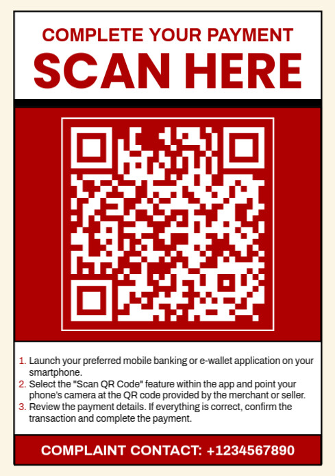 Scan Me For Payment A2 Template | PosterMyWall