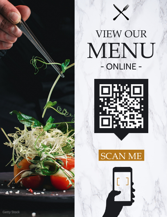 scan our online menu qr code template flyer t | PosterMyWall