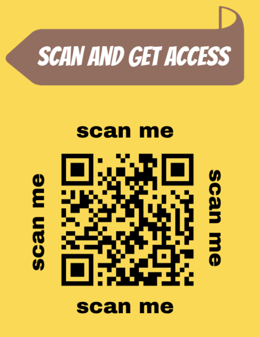 Yellow Qr Code Access Flyers Template | PosterMyWall