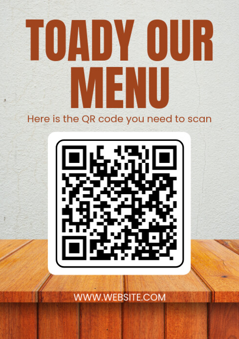 Scan Qr code For Today Menu A4 template