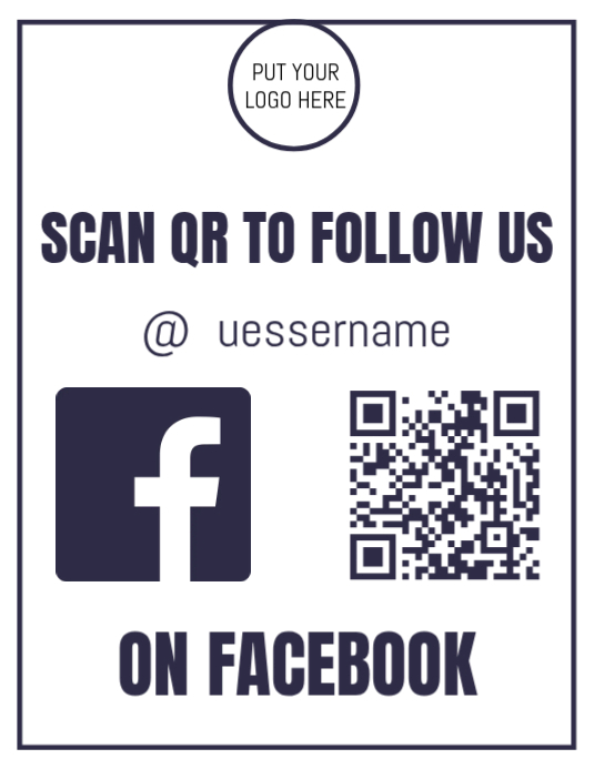 Scan Qr To Follow Us On Facebook Flyer (us Letter) Template | PosterMyWall