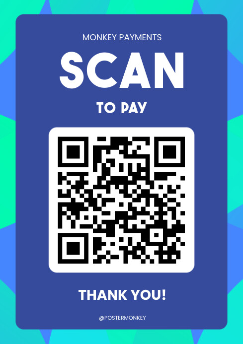 scan to pay, barcode, qr code A4 template