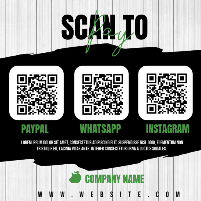 Scan to pay โพสต์บน Instagram template