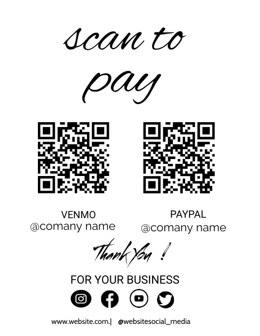 Scan to pay Folheto (US Letter) template