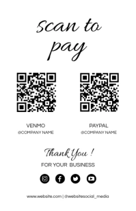 scan to pay sign half page wide template