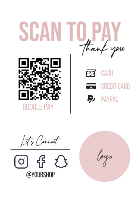 Scan to pay template A5