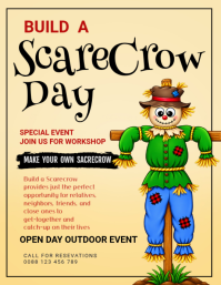 Yellow Scarecrow Workshop Flyer Template
