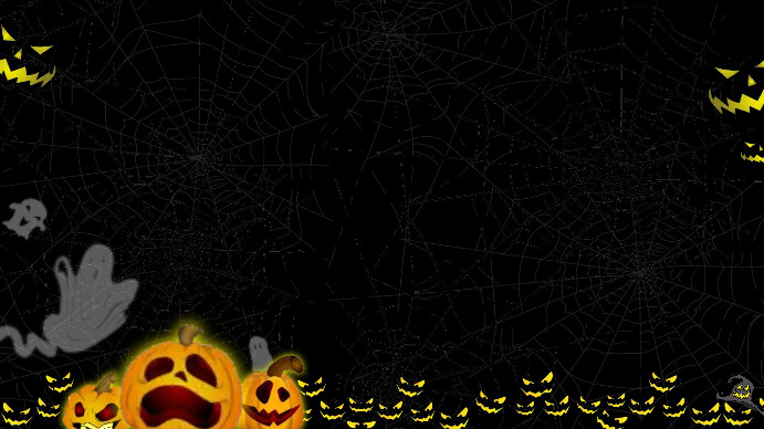 Scary Halloween Black Background Presentation (16:9) template