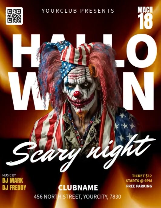 Scary Night Party Video Flyer (US Letter) template