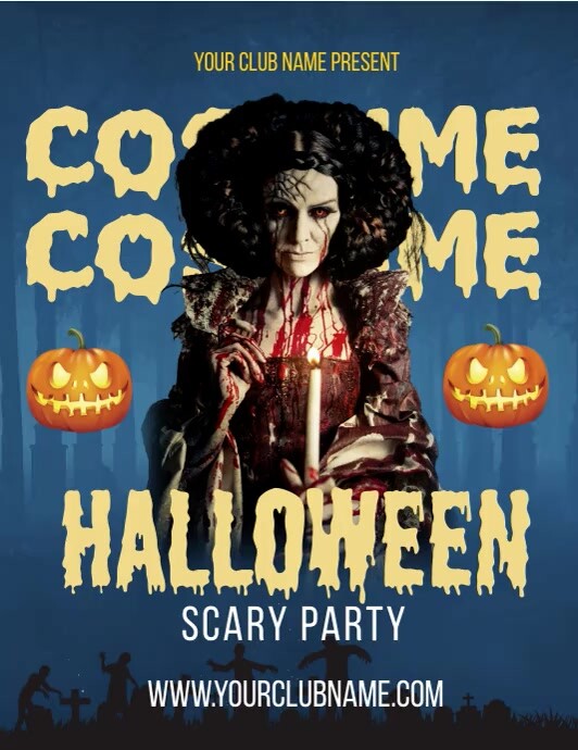 Scary Night Party Video Folheto (US Letter) template