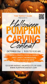 Scary Pumpkin Carving Contest Halloween Event Video Story Rolka Instagram template