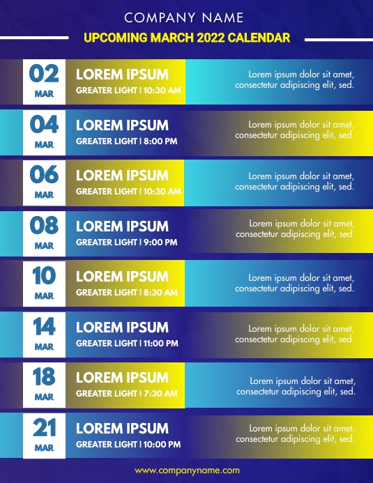 SCHEDULE Flyer (US Letter) template