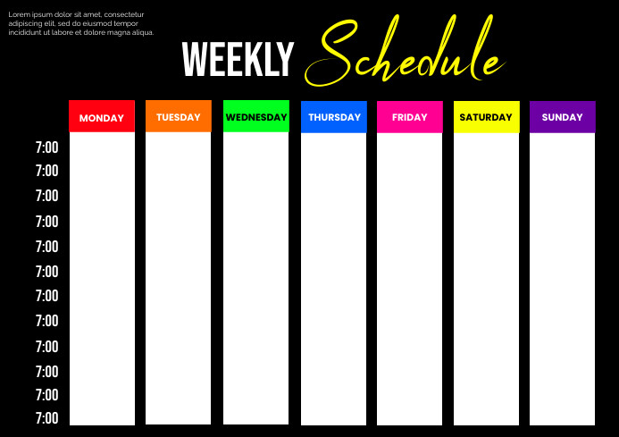 Schedule Template | PosterMyWall