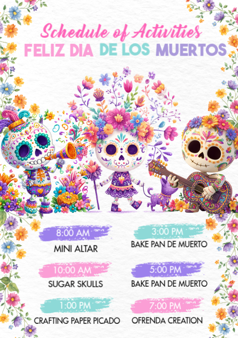 Schedule of activities A4 template