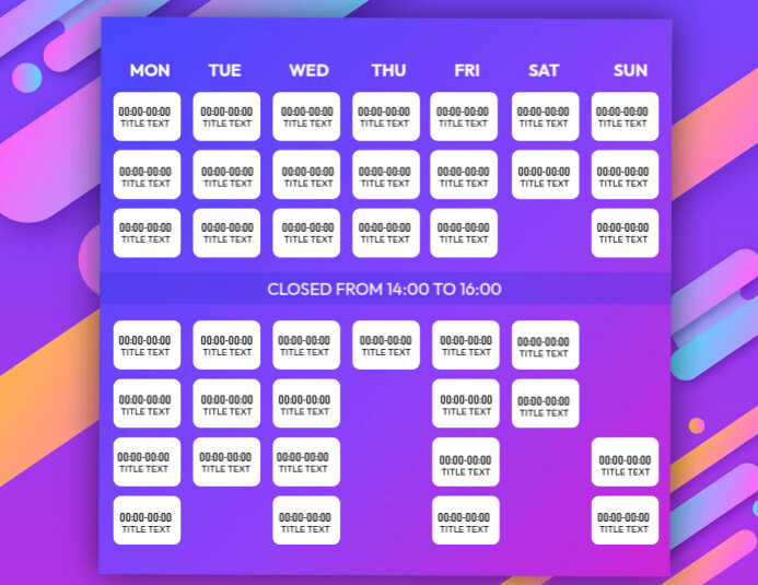 Schedule Planner Template PosterMyWall