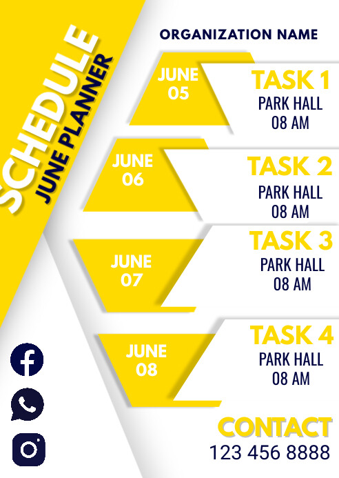 Schedule Planner Template PosterMyWall