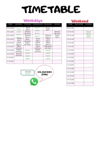 Lesson Plan Timetable Schedule Template | PosterMyWall