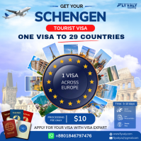 Schengen Visa poster design template