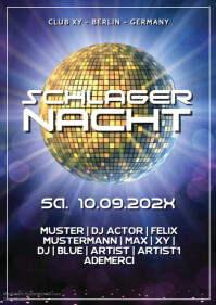 Schlager Party Nacht German Deutsch Event Disco Retro Oldies Template Postermywall