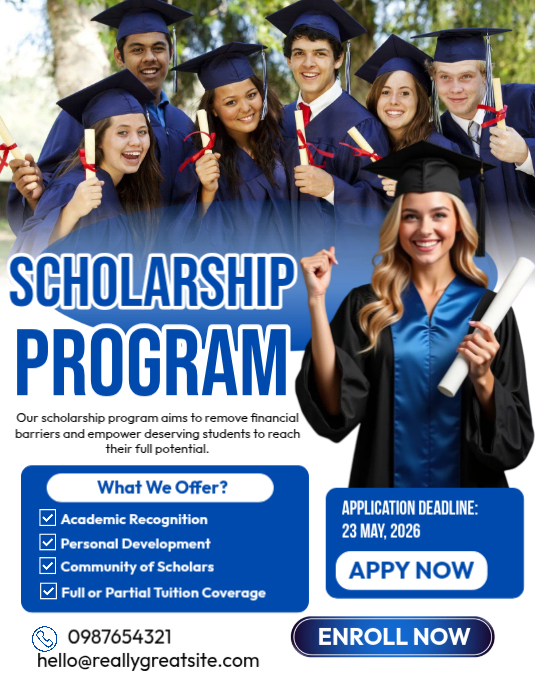 Scholarship Program Flyer Template | PosterMyWall