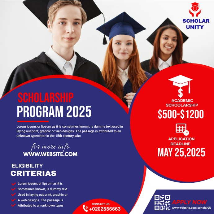 Scholarship Program Flyer Design Publicação no Instagram template