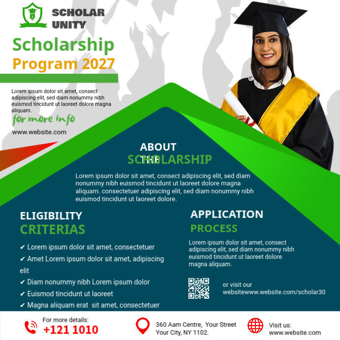 Scholarship Program Instagram Post Template | PosterMyWall
