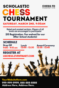 Blanc Chess Tournament Poster Template