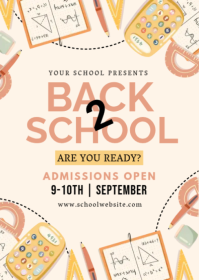School, Admissions open, back to school A6 template
