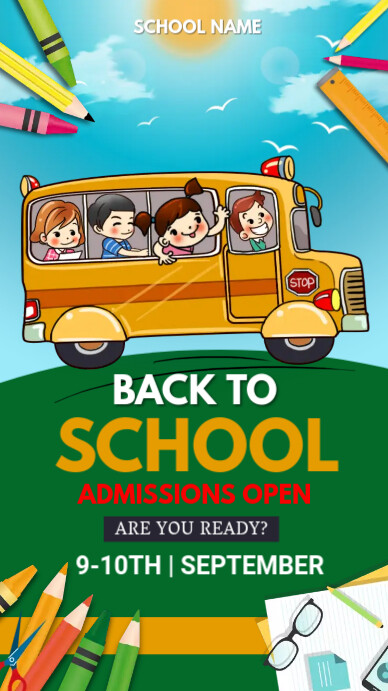 School, Admissions open, back to school Instagram Story template
