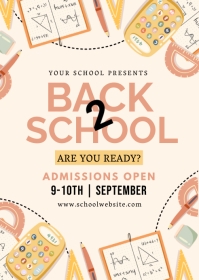 School, Admissions open, back to school A6 template