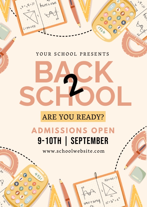 School, Admissions open, back to school A6 template