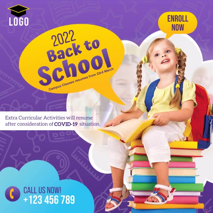 school, back to school, back 2 school bash Instagram Post template