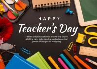 School ,back to school, teacher's day Postal template