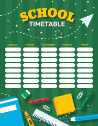 Homework Timetable Poster School Timetable Poster Template | PosterMyWall