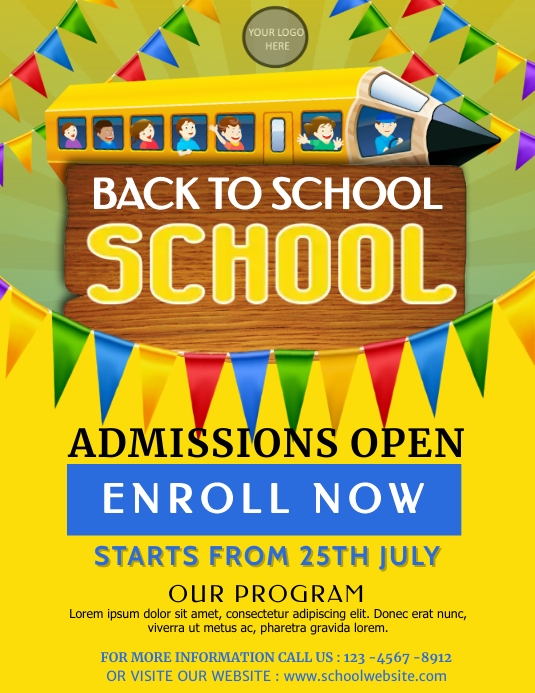 Copy of school admission, back to school, school enrolment | PosterMyWall