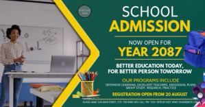 school admission, back to school, school regi Обложка мероприятия для Facebook template
