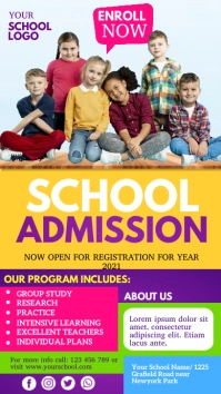 Yellow School Admission Educational Design Digital Display (9:16) template