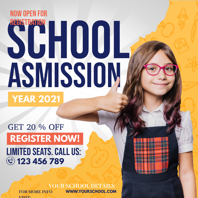 school admission, back to school, school Wpis na Instagrama template