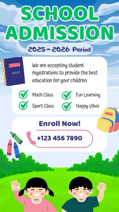 School Admission 2025-2026 Instagram Story template