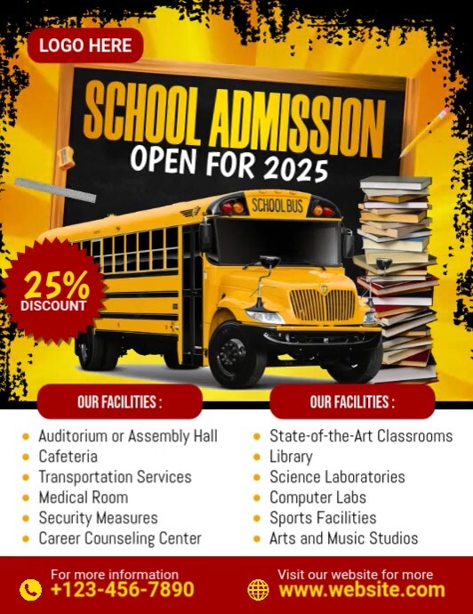 School Admission 2025 Flyer (US Letter) template