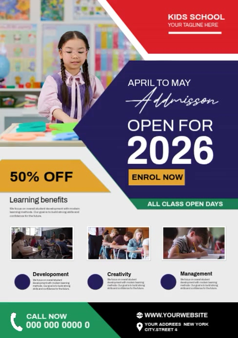 Copy of School Admission A4 Video | PosterMyWall