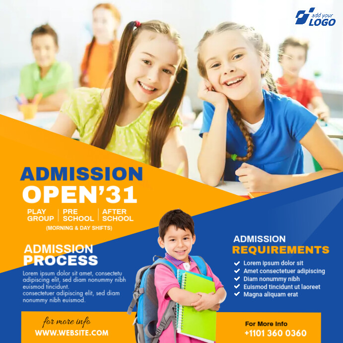 School. Add Sample School Admission Ad Template | PosterMyWall