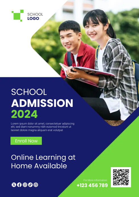 School Admission Ad Poster Flyer Template | PosterMyWall