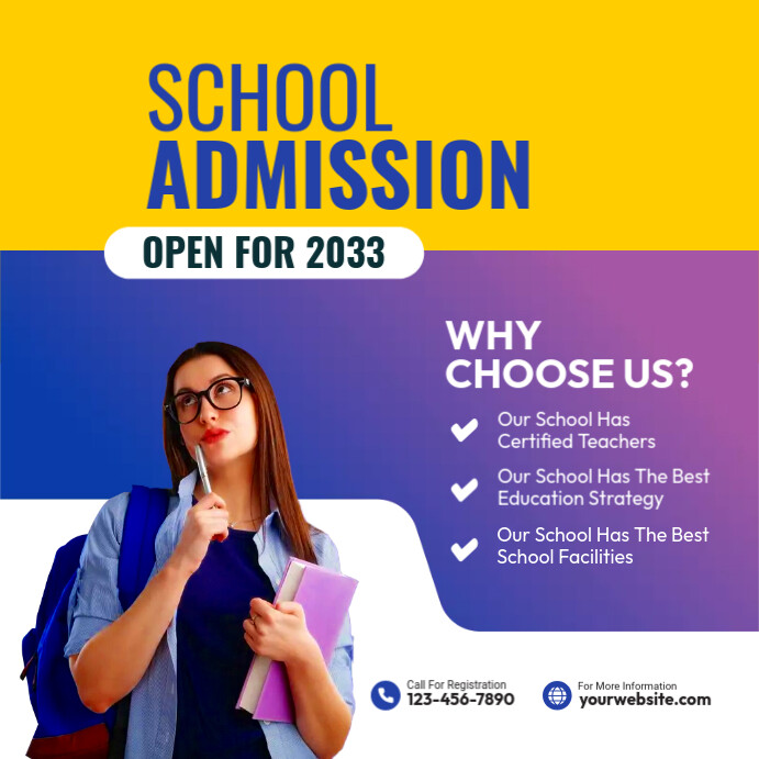 School Admission Ad Template | PosterMyWall