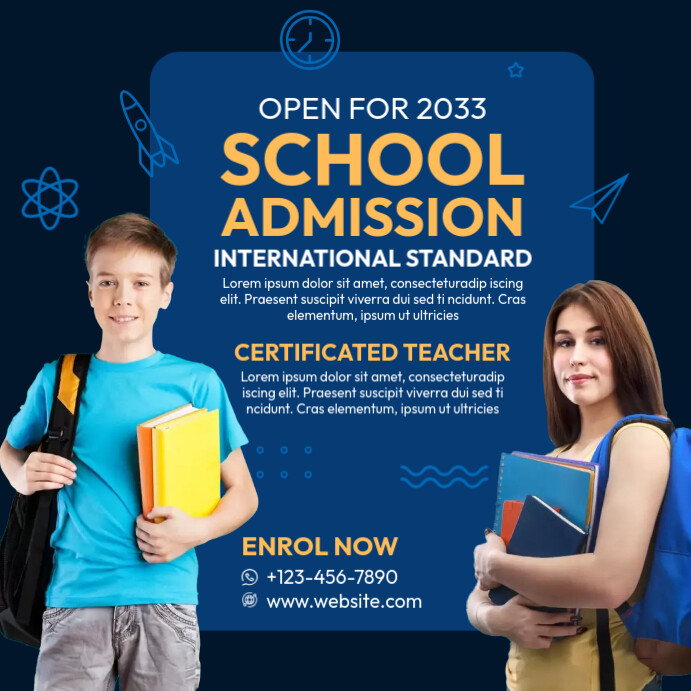 School Admission Ad Template | PosterMyWall