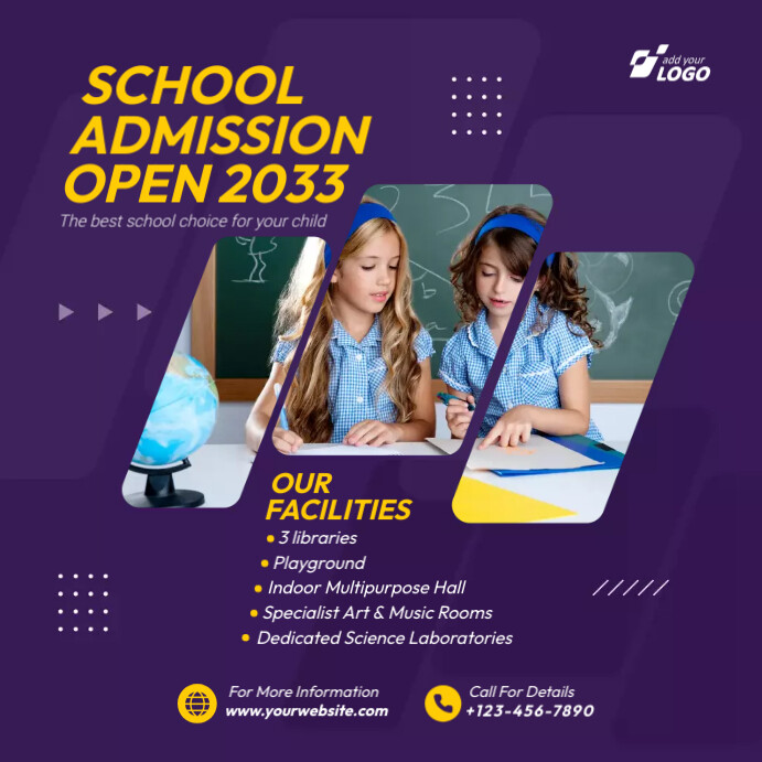 School. Add Sample School Admission Ad Template | PosterMyWall