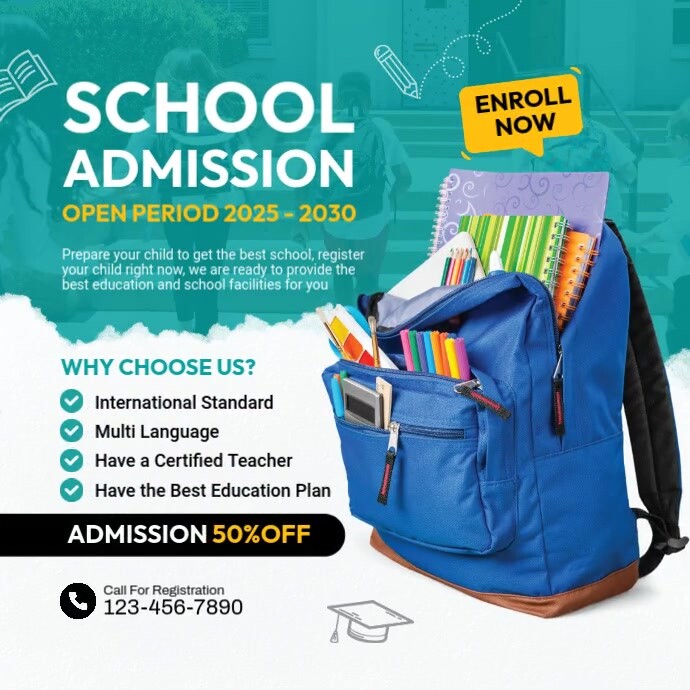 School Admission Ads Instagram Post template