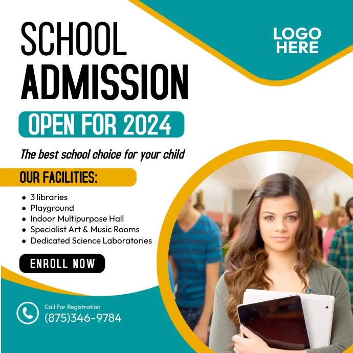 School. Add Sample School Admission Ads Template | PosterMyWall