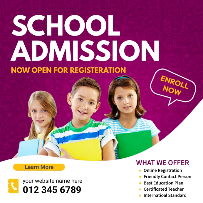 School. Add Sample School Admission Ads Template | PosterMyWall